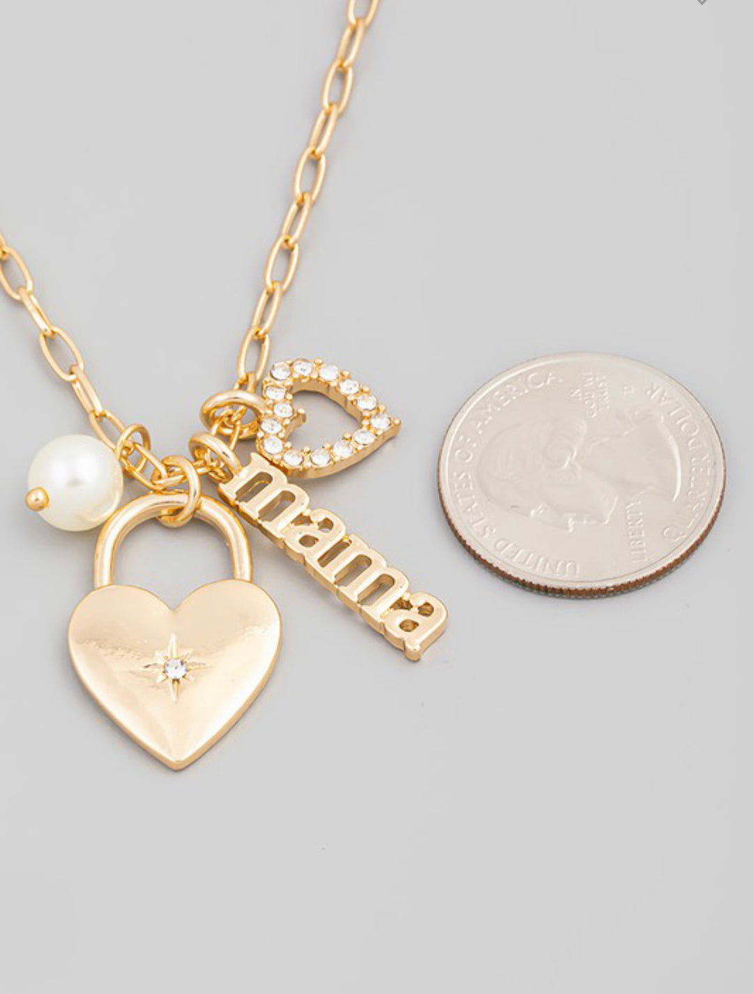 Mama heart pendant necklace